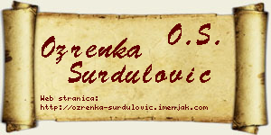 Ozrenka Surdulović vizit kartica